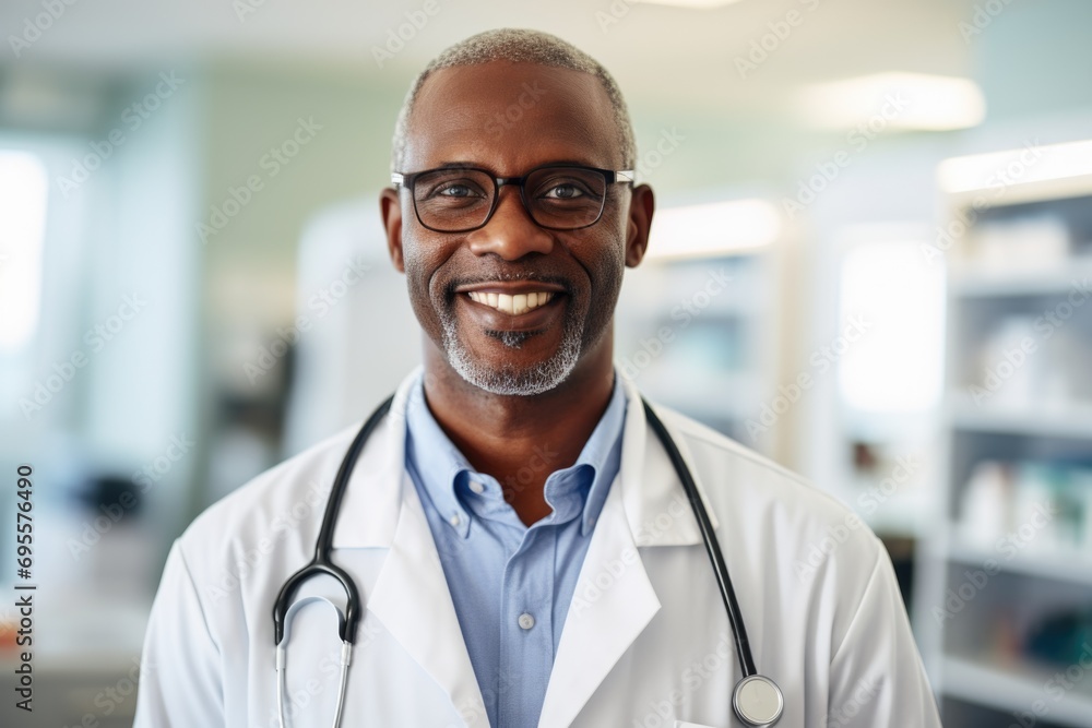 Portrait of a middle aged doctor in the hospital Portrait of a middle aged doctor in the hospital