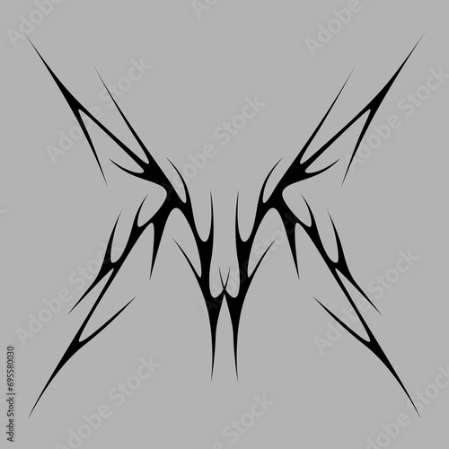 Cyber sigilism design. Neo tribal gothic style tattoo.