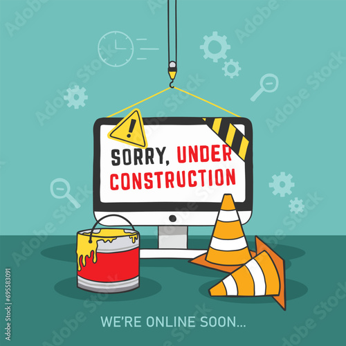A website under construction vector illustration