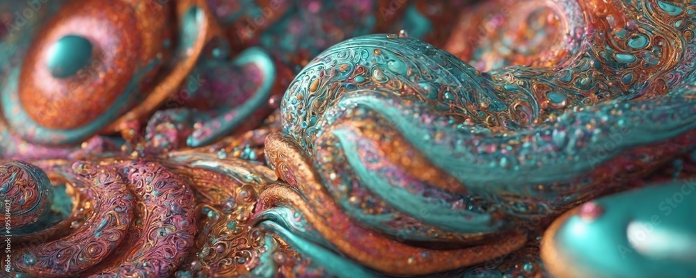 a close up of a colorful, abstract painting a close up of a colorful, abstract painting