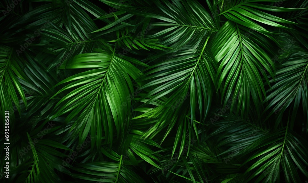 A lush green palm tree forest Generative AI A lush green palm tree forest Generative AI