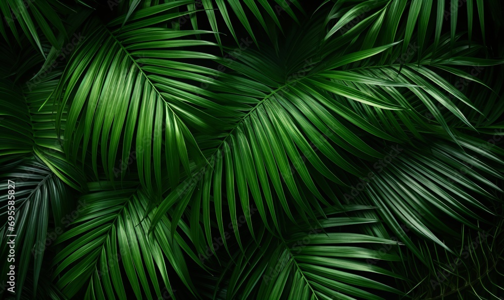 A lush green palm tree with large leaves Generative AI A lush green palm tree with large leaves Generative AI