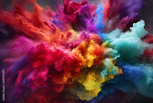 Colorful Explosion of Paint Generative AI