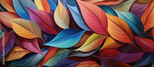 Colorful Leaves in a Vibrant Painting Generative AI