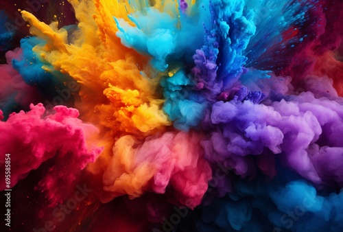 Colorful Smoke Clouds Generative AI © BIPUL