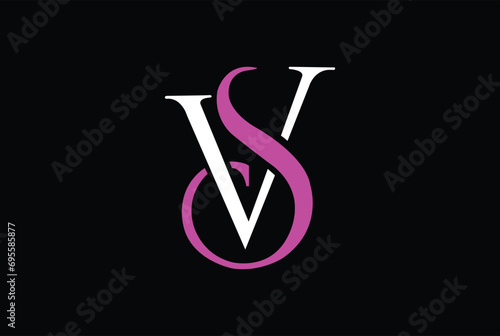 SV or VS Creative logo design. Vector illustration.