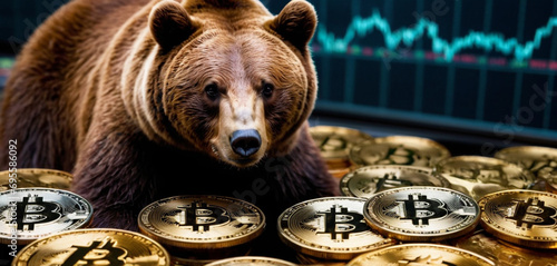 bear market and bear is engaged in cryptocurrency trading