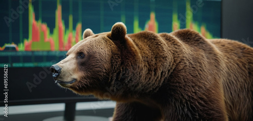 bear market and bear is engaged in cryptocurrency trading