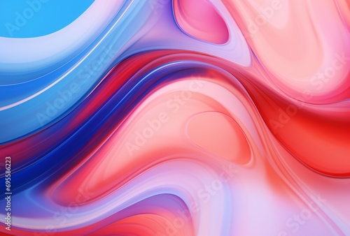 Colorful Abstract Artwork with Blue, Pink, and Red Tones Generative AI