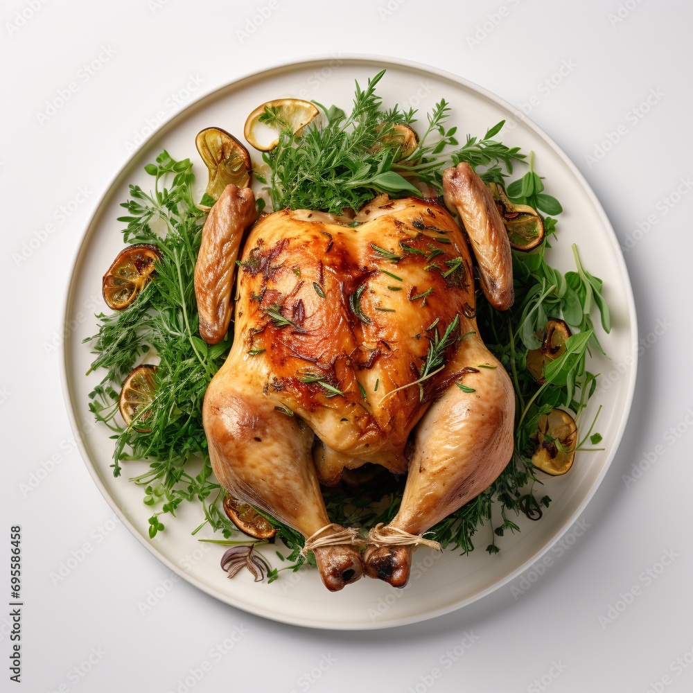 A Chicken Dish with Herbs and Lemons Generative AI A Chicken Dish with Herbs and Lemons Generative AI