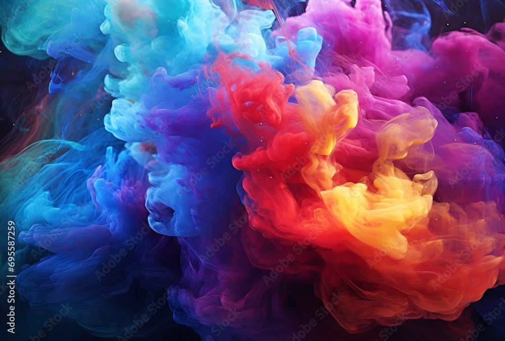 Colorful Smoke Rising Generative AI