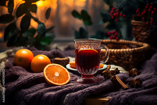 Vin chaud aromatisé à l'orange et à la cannelle
