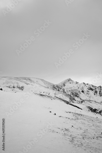 Snowy Mountain Peak in Brezovica (ID: 695591060)