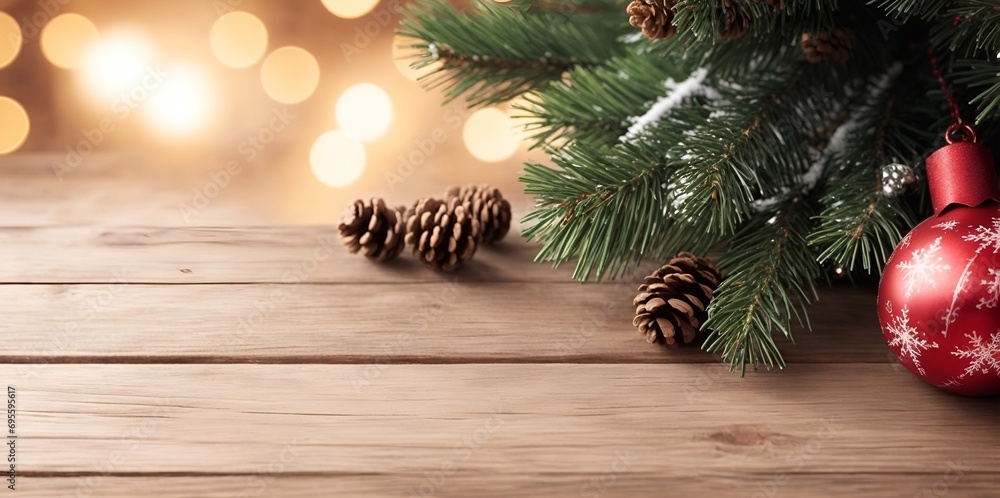 Rustic wooden Xmas themed background. AI generated illustration Rustic wooden Xmas themed background. AI generated illustration