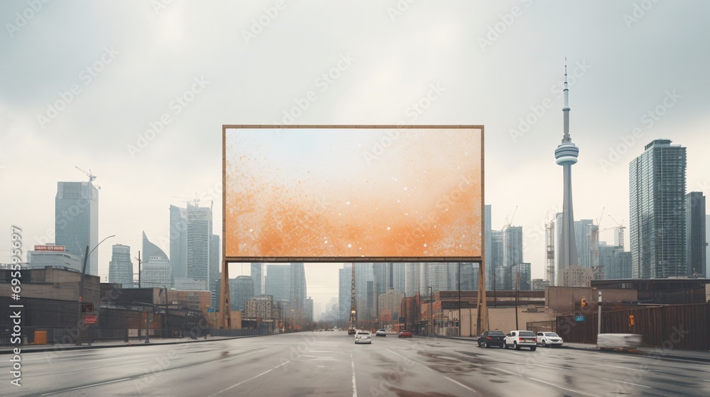 A large advertisement billboard in a city Generative AI A large advertisement billboard in a city Generative AI