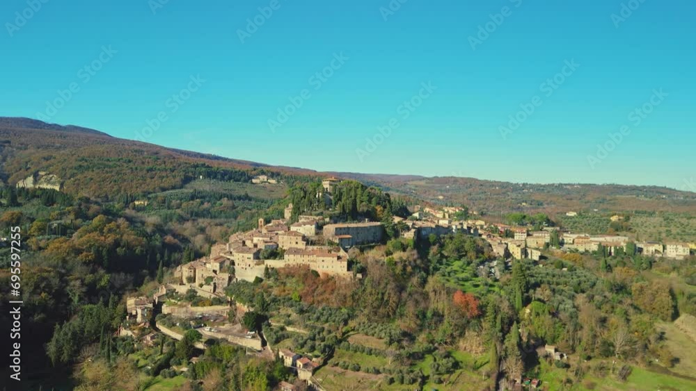 Stunning aerial view of the medieval Tuscan village of Cetona Stunning aerial view of the medieval Tuscan village of Cetona