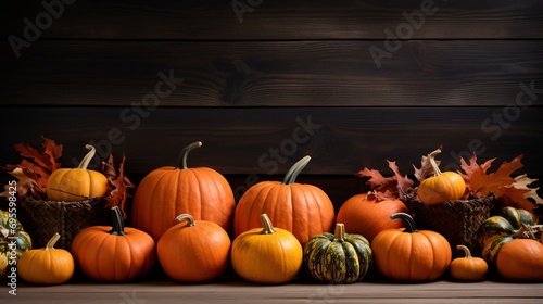 A Variety of Pumpkins and Squashes on a Table Generative AI