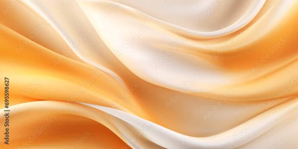 A flowing orange and white fabric Generative AI A flowing orange and white fabric Generative AI