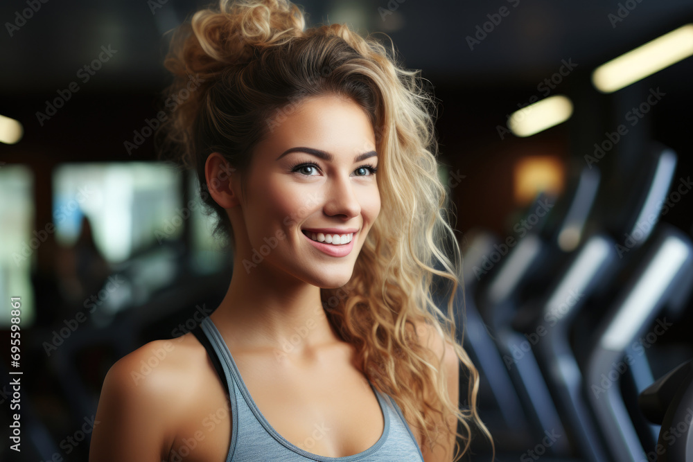 smiling young woman in the gym. smiling young woman in the gym.
