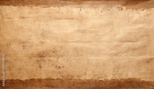 An old, worn, and tattered piece of parchment paper Generative AI