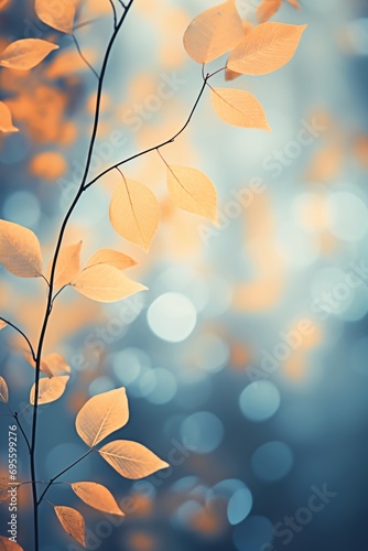 Fall Leaves in Sunlight Generative AI