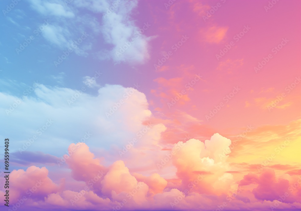 Colorful Clouds in a Pink and Blue Sky Generative AI