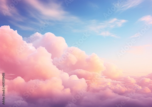 Pink Clouds in a Blue Sky Generative AI