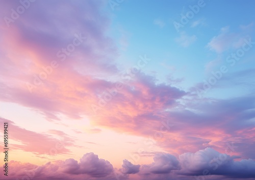 Pink and Blue Cloudy Sky Generative AI