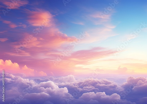A Beautiful Sunset with Clouds Generative AI © vinod