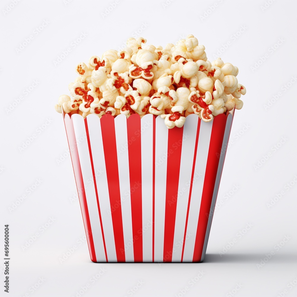A Red and White Popcorn Container Generative AI A Red and White Popcorn Container Generative AI