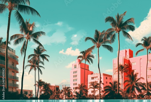 Palm Trees and Blue Sky Generative AI © Vinod