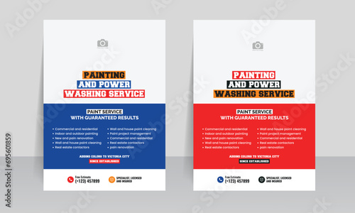 Paint & Power washing services flyer template 