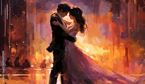 A Couple Embracing in a Romantic Moment Generative AI