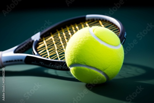 Game on Ball and tennis racket the essentials for a thrilling match © Muhammad Shoaib