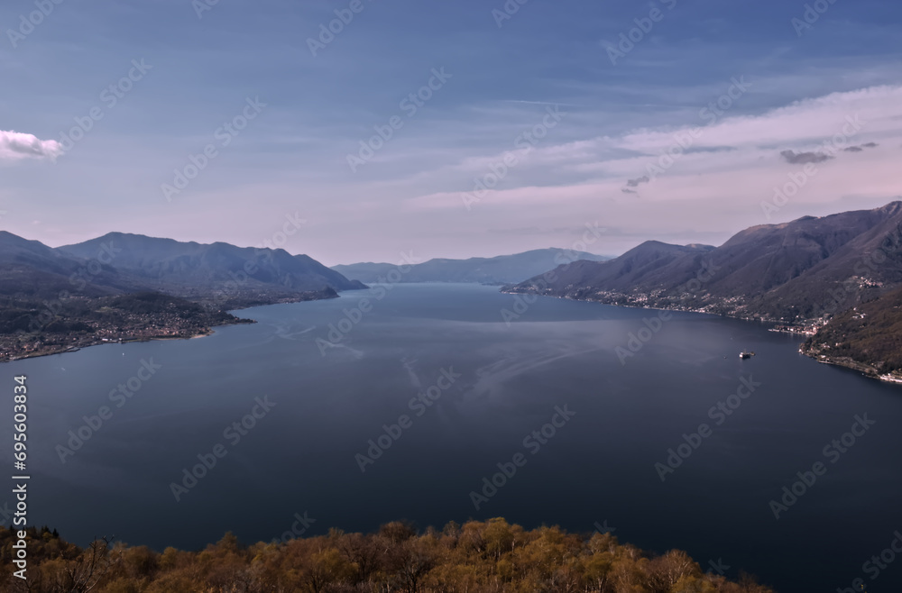 View of Lake Maggiore from the village of Agra.