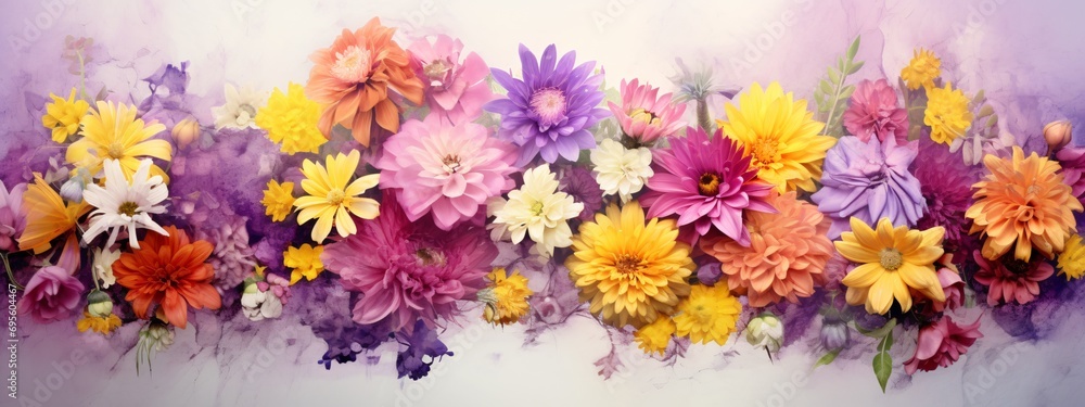 Blooming Bouquet of Colorful Flowers Generative AI