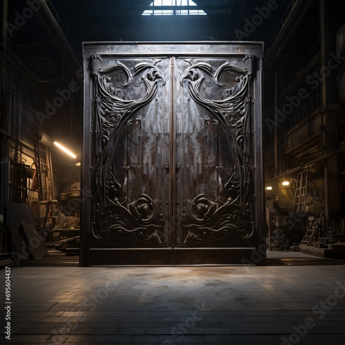 Ancient Doorway in a Factory Generative AI