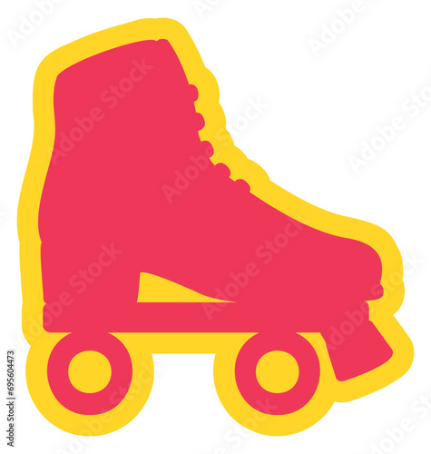 Groovy Retro Roller Disco Party Pink Roller Skate