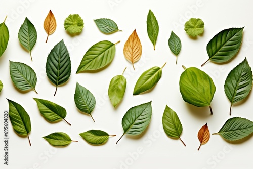 Crisp and clean Basil leaves set against a pristine white background