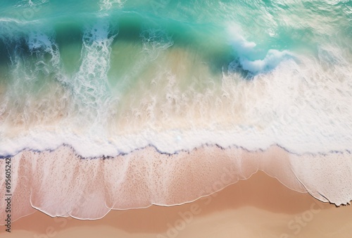 A Beautiful Ocean Scenery with White Waves Generative AI