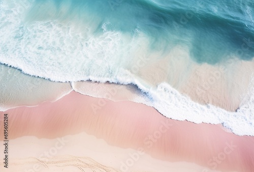 Pink and Blue Ocean Waves Generative AI
