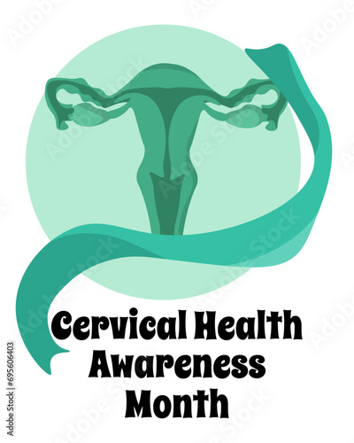 Cervical Health Awareness Month, vertical poster design on a socially significant topic