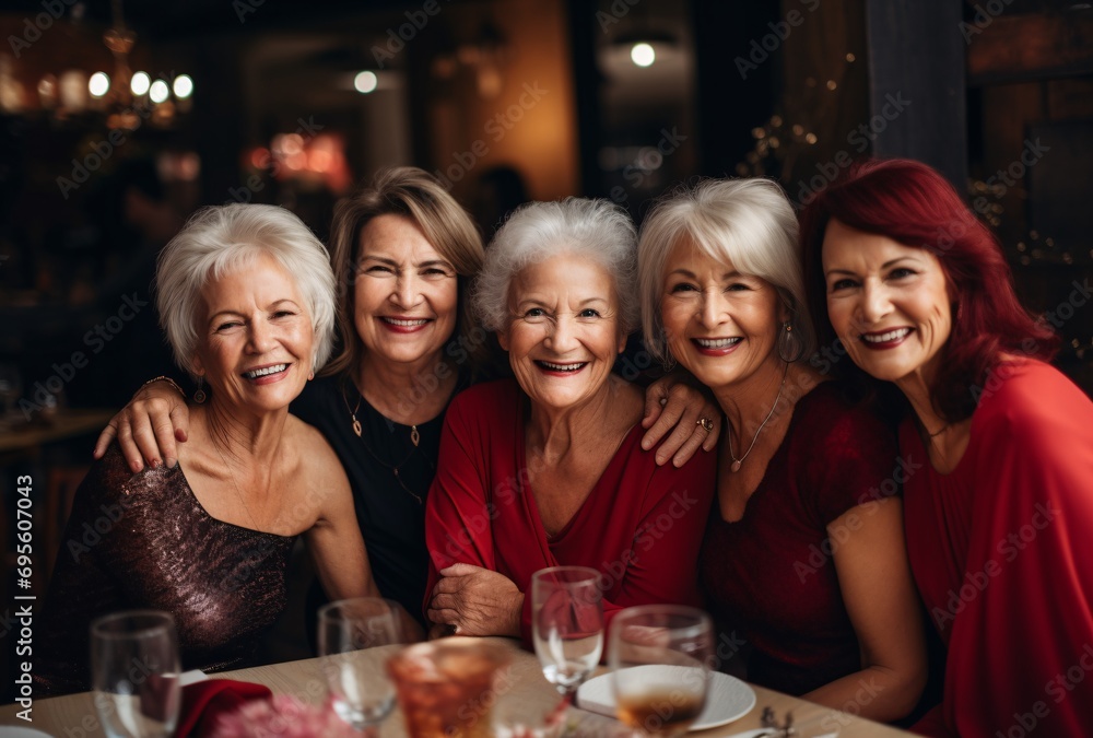 Senior Women Smiling Together Generative AI