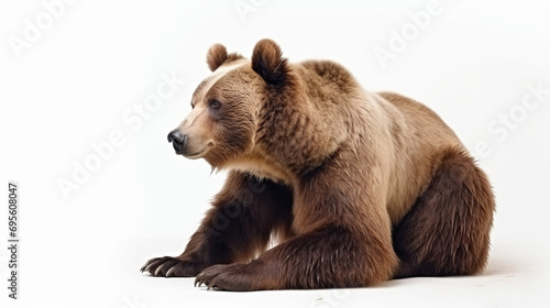 rown bear (Ursus arctos) isolated on white background 