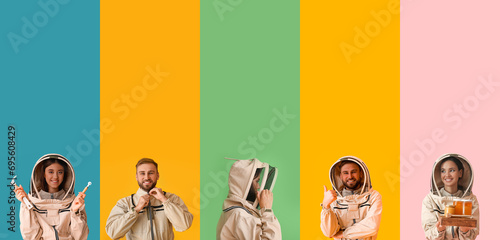 Set of beekeepers in protec...
