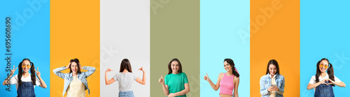 Set of beautiful women in s...