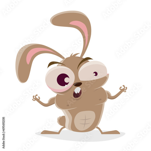 funny extreme muscular cartoon rabbit