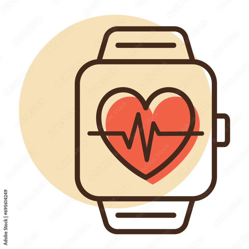 Smart watch shown heartbeat on screen vector icon Smart watch shown heartbeat on screen vector icon