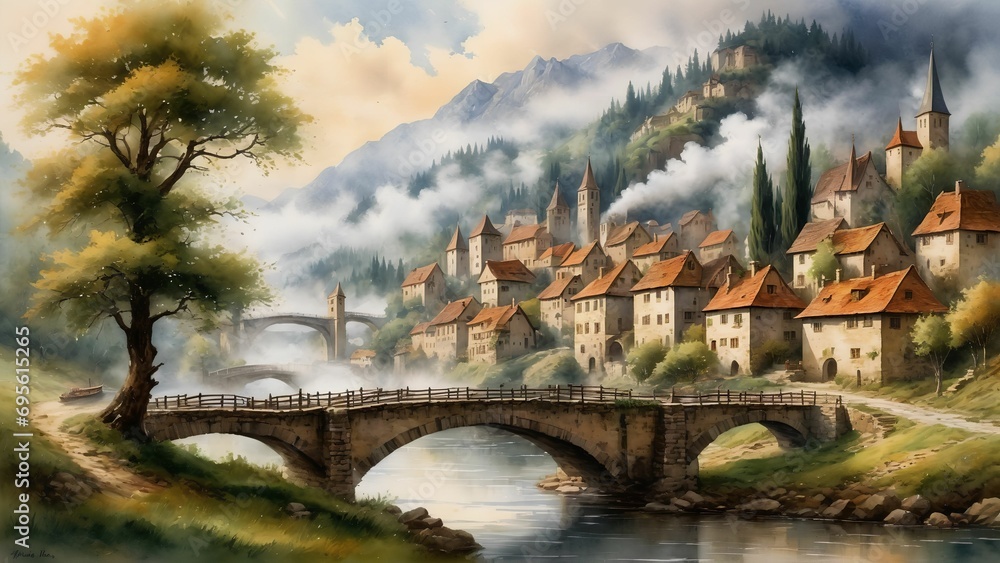 Fototapeta premium Digital Artwork, Wallpaper, Fantasy, AI Art, Background