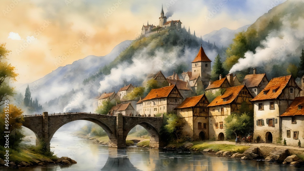 Fototapeta premium Digital Artwork, Wallpaper, Fantasy, AI Art, Background